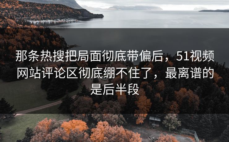 那条热搜把局面彻底带偏后，51视频网站评论区彻底绷不住了，最离谱的是后半段