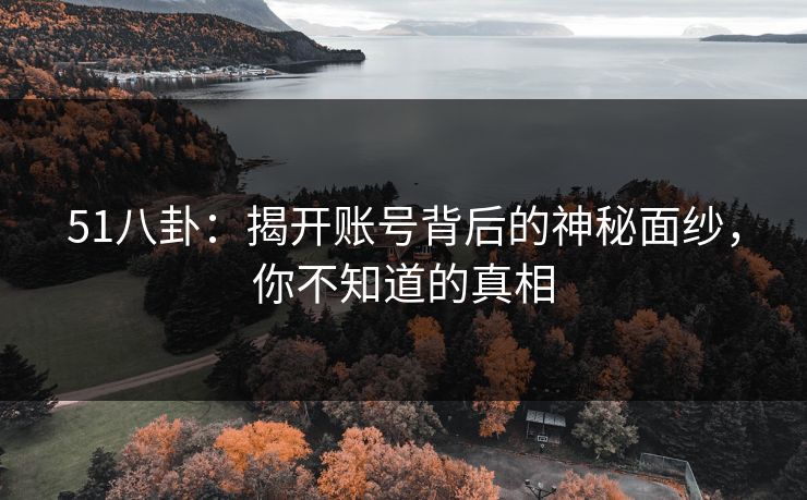 51八卦：揭开账号背后的神秘面纱，你不知道的真相